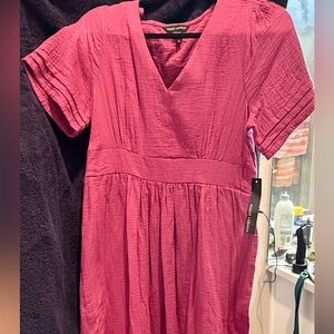 Maggy London Fuchsia V-Neck Dress